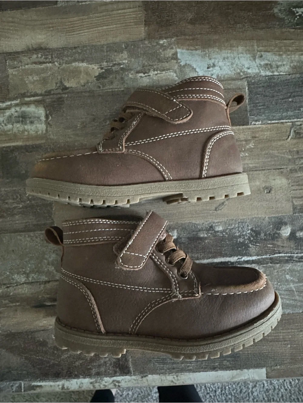 The Children's Place Brown Velcro & Lace Toddler Boots